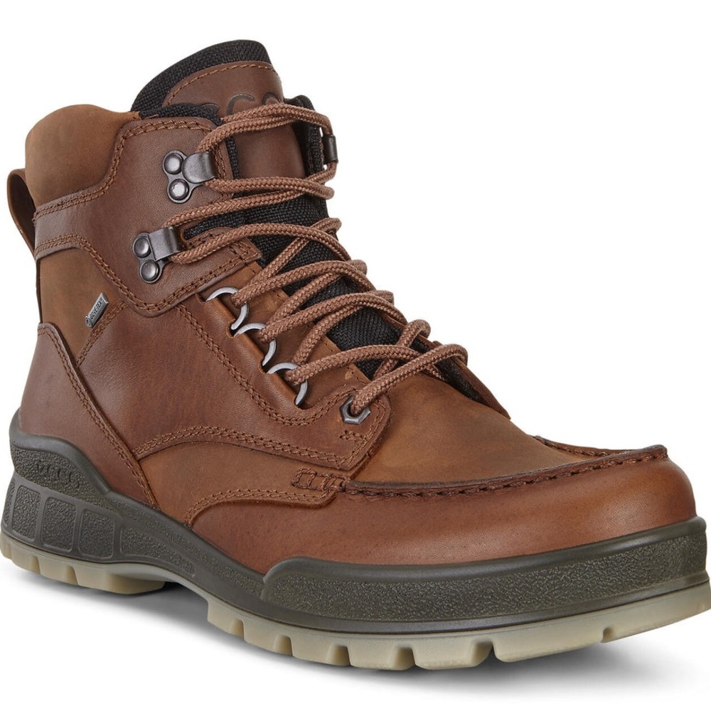 ECCO Track II Mens Brown Leather GORE-TEX Hiking Boots (Size 41 EU, 7-7.5 US)